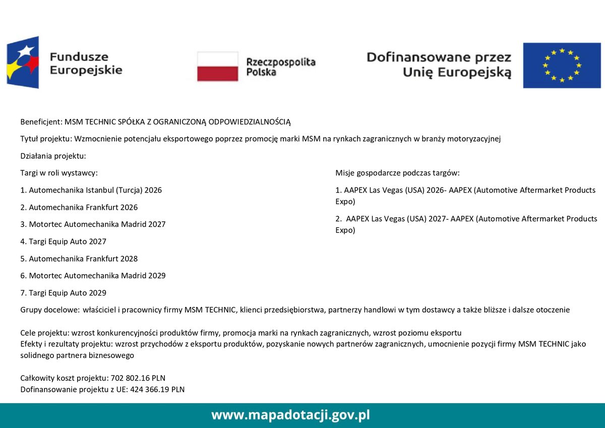 Information poster about project co-financing from European Funds